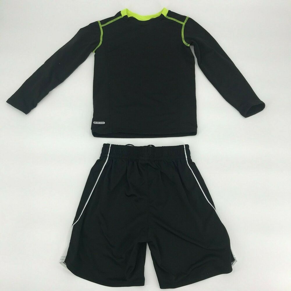 Starter Boys Long Sleeve Shirt Black Shorts Outfit Bundle Sz S Sz M